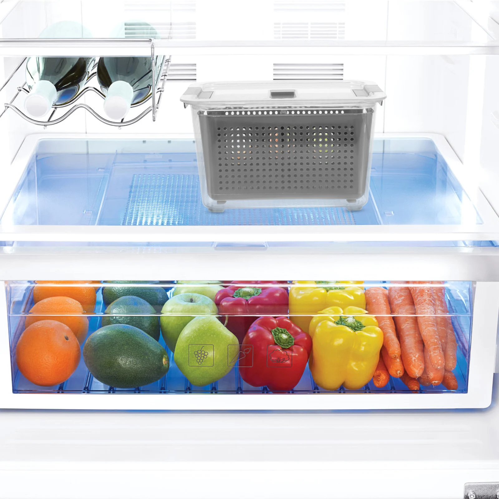 Multi Compartment Crisper Container Sealed Food Storage Box Drain Air Vent Design Fruits Vegetables Meat Storage High
Multi Compartment Crisper Container Sealed Food Storage Box Drain Air Vent Design Fruits Vegetables Meat Storage High
