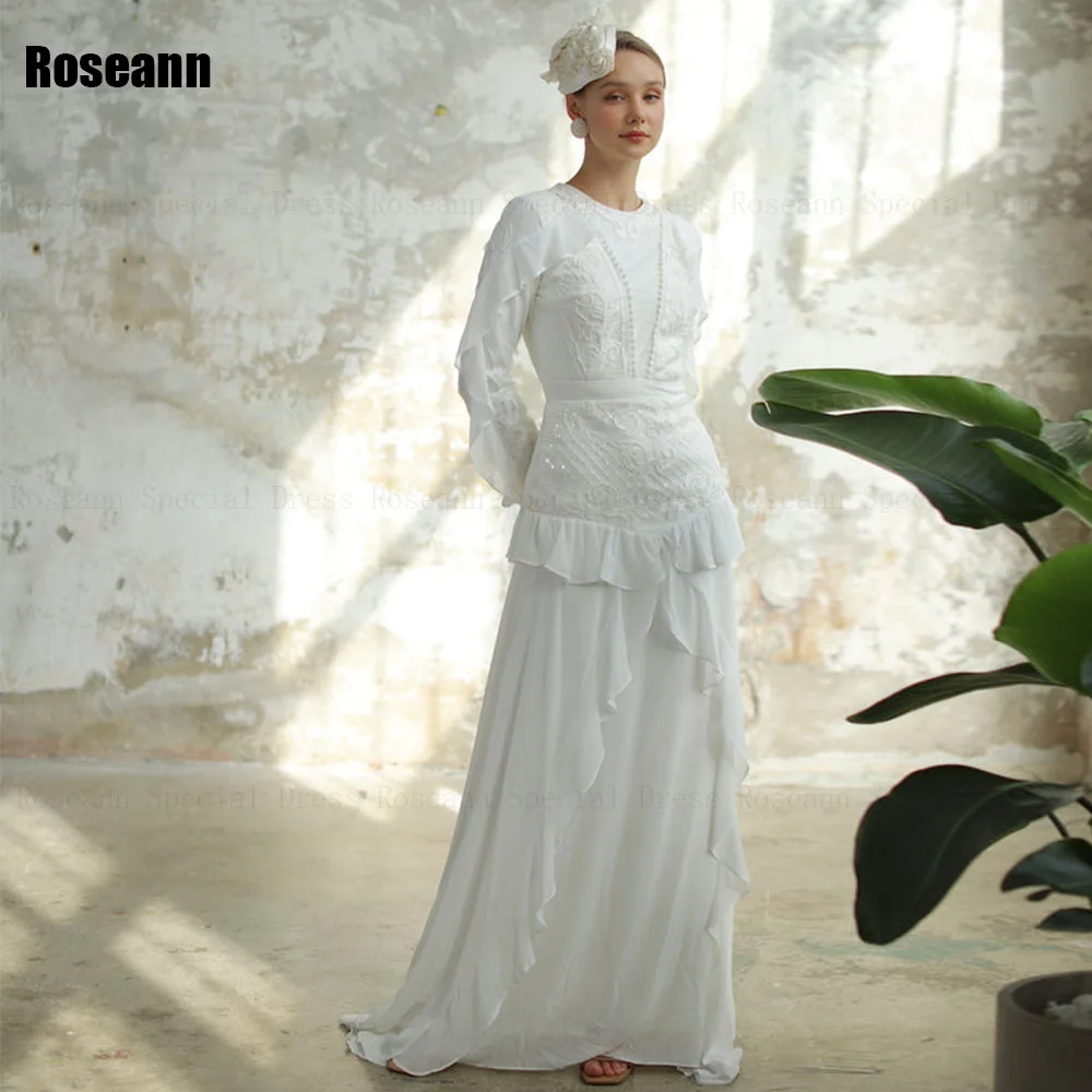 Muslim 2024 New Exquisite A-line Wedding Dresses Lace O-Neck Draped Pleat Applique Floor Length Bride Dress robe de mariée
Muslim 2024 New Exquisite A-line Wedding Dresses Lace O-Neck Draped Pleat Applique Floor Length Bride Dress robe de mariée