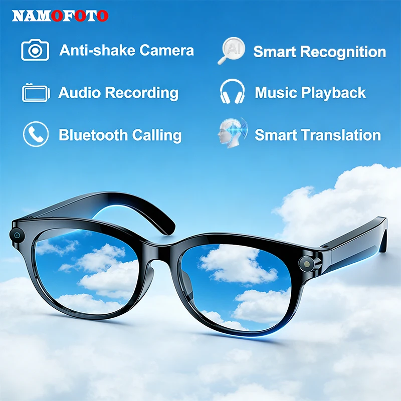 New Al Smart Glasses 2MP Camera Video Voice Recording Translation Photo Recognition WIFI Transmission BT Call Smart Sunglasses
New Al Smart Glasses 2MP Camera Video Voice Recording Translation Photo Recognition WIFI Transmission BT Call Smart Sunglasses