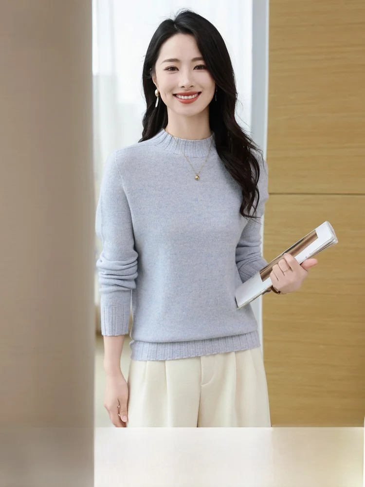 Snow Mid-Fly 100 Wool Women's Long Sleeve Knitted Sweater Soft Comfortable Half High Collar Snug Fit Straight Tube Sweet Style
Snow Mid-Fly 100 Wool Women's Long Sleeve Knitted Sweater Soft Comfortable Half High Collar Snug Fit Straight Tube Sweet Style