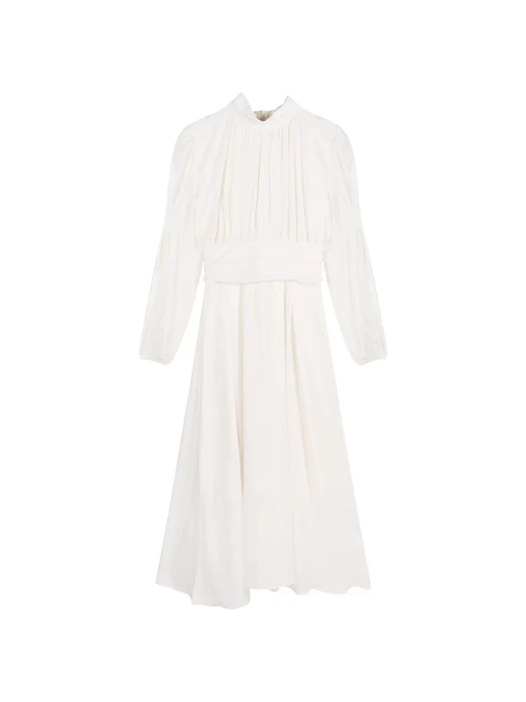 2025 Spring Turtleneck White Midi Dress Women Long Sleeve French Elegant One Piece Dress Korean Fashion Y2k Clothing Design Robe
2025 Spring Turtleneck White Midi Dress Women Long Sleeve French Elegant One Piece Dress Korean Fashion Y2k Clothing Design Robe