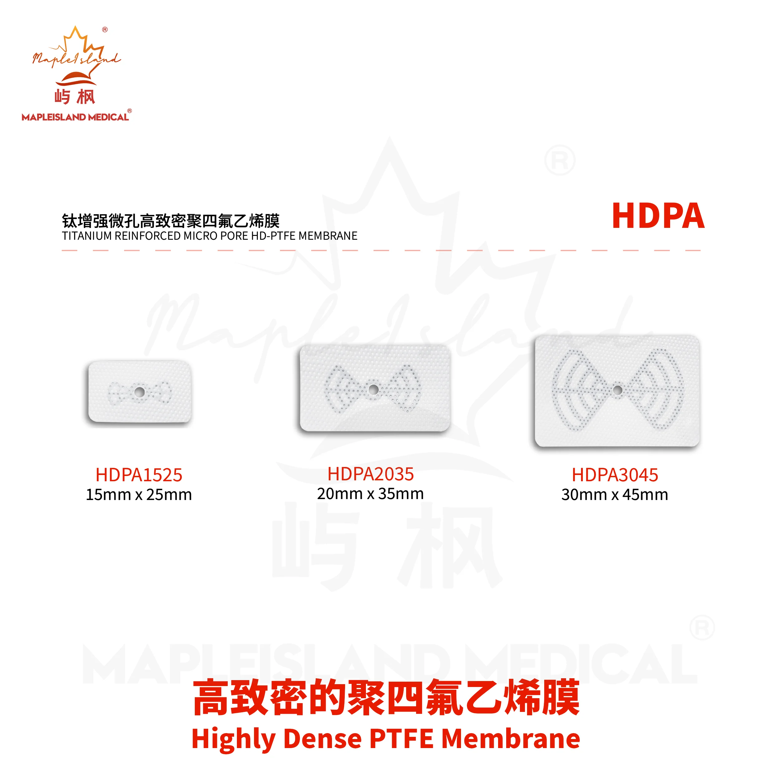 Non-resorbable Titanium Reinforced PTFE Membrane for Dental Implant Rapid Healing Micro Pore
Non-resorbable Titanium Reinforced PTFE Membrane for Dental Implant Rapid Healing Micro Pore