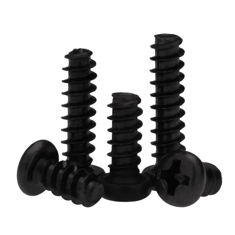 Round Head screw Phillips Black Carbon Steel Self-Tapping Wood Screws With Flat Tip M3*8 M1 M1.2 M1.7 M2 M3 M4 Screw PB screws
Round Head screw Phillips Black Carbon Steel Self-Tapping Wood Screws With Flat Tip M3*8 M1 M1.2 M1.7 M2 M3 M4 Screw PB screws
