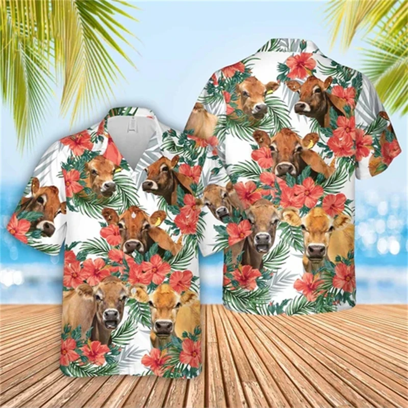 Summer Floral Cow 3d Print Shirt Men Women Fashion Shirts Single-Breasted Short Sleeve Hawaiian Shirts Top Blouse Men's Clothing
Summer Floral Cow 3d Print Shirt Men Women Fashion Shirts Single-Breasted Short Sleeve Hawaiian Shirts Top Blouse Men's Clothing