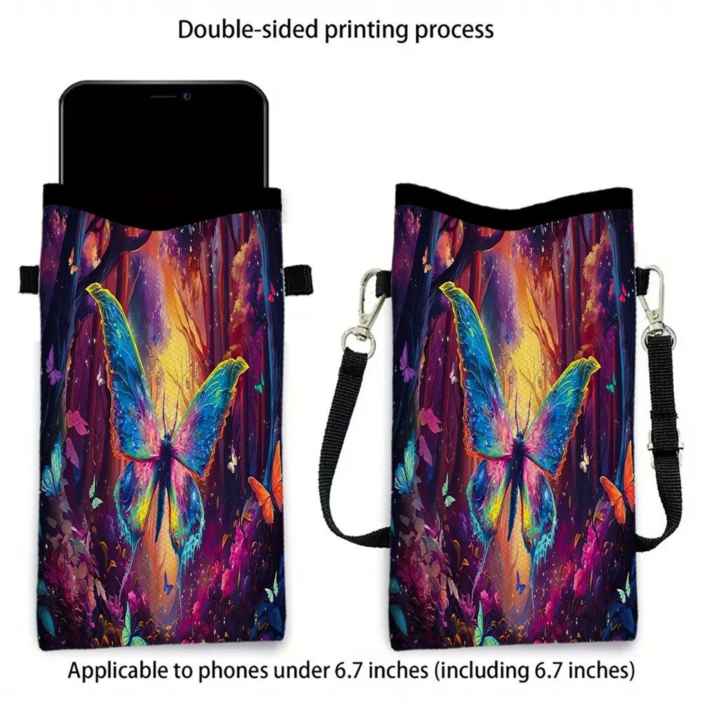 Black Butterfly Pattern Phone Bag Adjustable and Detachable Strap Designed Exclusively for WomenBag Convertible Shoulder Bag8.1
Black Butterfly Pattern Phone Bag Adjustable and Detachable Strap Designed Exclusively for WomenBag Convertible Shoulder Bag8.1