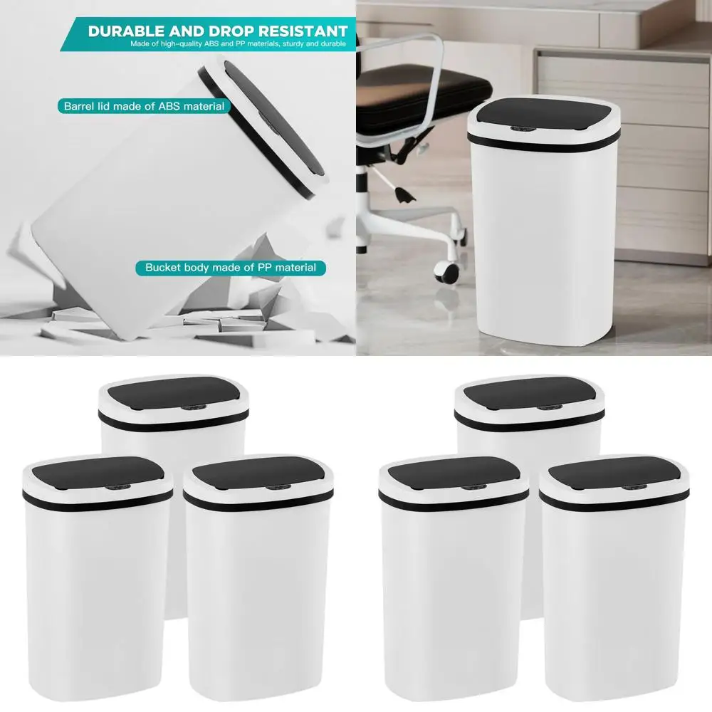 13 Gallon White Touchless Trash Can with Motion Sensor - Waterproof Kitchen, Office, Bathroom Bin Set of 3
13 Gallon White Touchless Trash Can with Motion Sensor - Waterproof Kitchen, Office, Bathroom Bin Set of 3