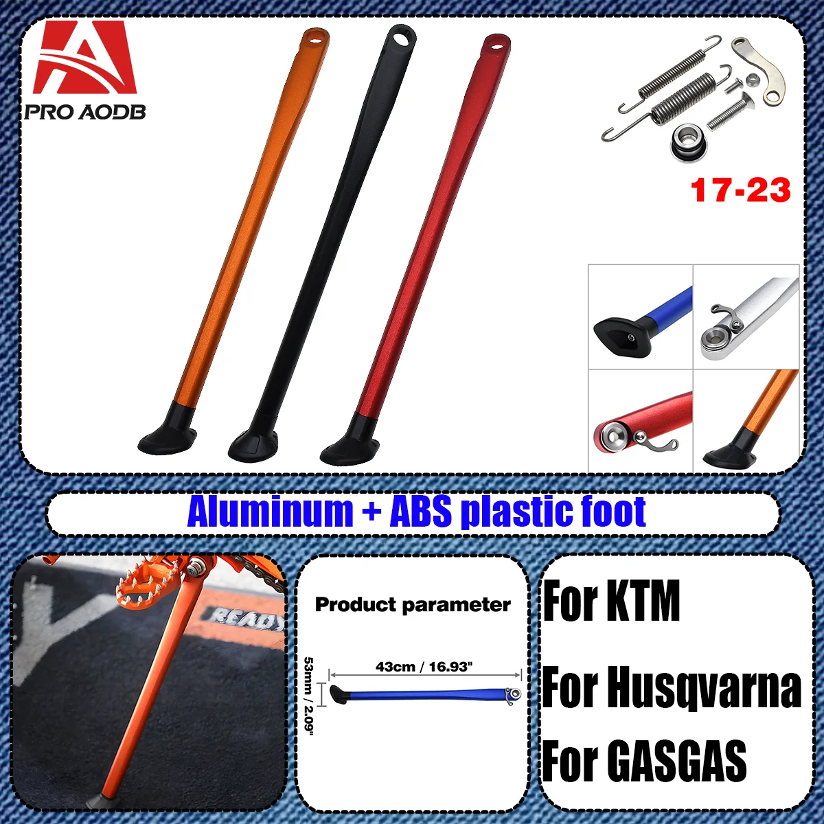 For KTM EXC EXCF XC XCF XCW XCFW125 250 300 350 450 500 530 Six days TPI 2008-2023 Motorcycle Parking Side Stand With Spring Kit
For KTM EXC EXCF XC XCF XCW XCFW125 250 300 350 450 500 530 Six days TPI 2008-2023 Motorcycle Parking Side Stand With Spring Kit