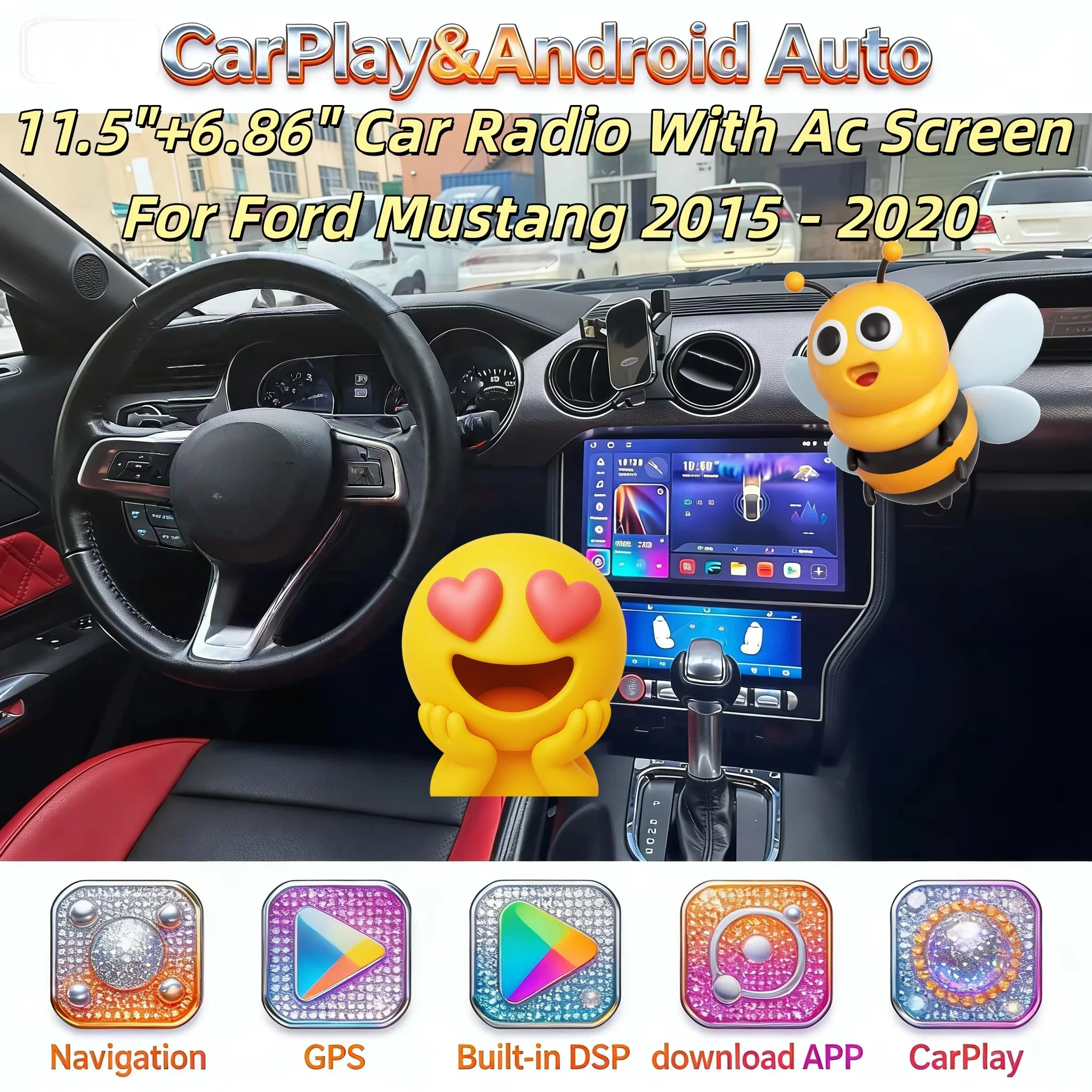 Multimedia Video Player Head unit DSP Wireless Carplay For Ford Mustang 2015-2020 Android Radio Stereo GPS Navigation Bluetooth
Multimedia Video Player Head unit DSP Wireless Carplay For Ford Mustang 2015-2020 Android Radio Stereo GPS Navigation Bluetooth