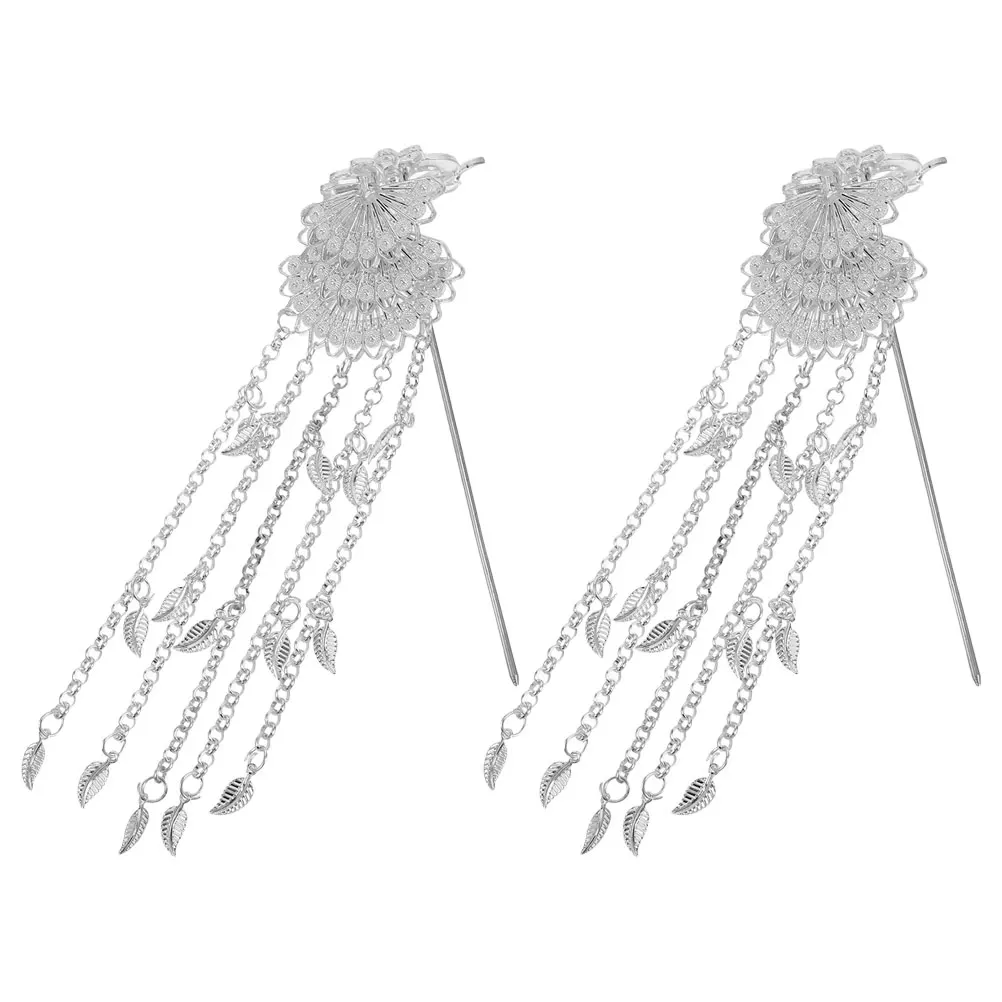 2pcs Vintage Peacock Chain Hairpins Retro Thai Laos Style Durable Metal Hanfu Accessories Long Dangle Tassel Bun Holders Bridal
2pcs Vintage Peacock Chain Hairpins Retro Thai Laos Style Durable Metal Hanfu Accessories Long Dangle Tassel Bun Holders Bridal