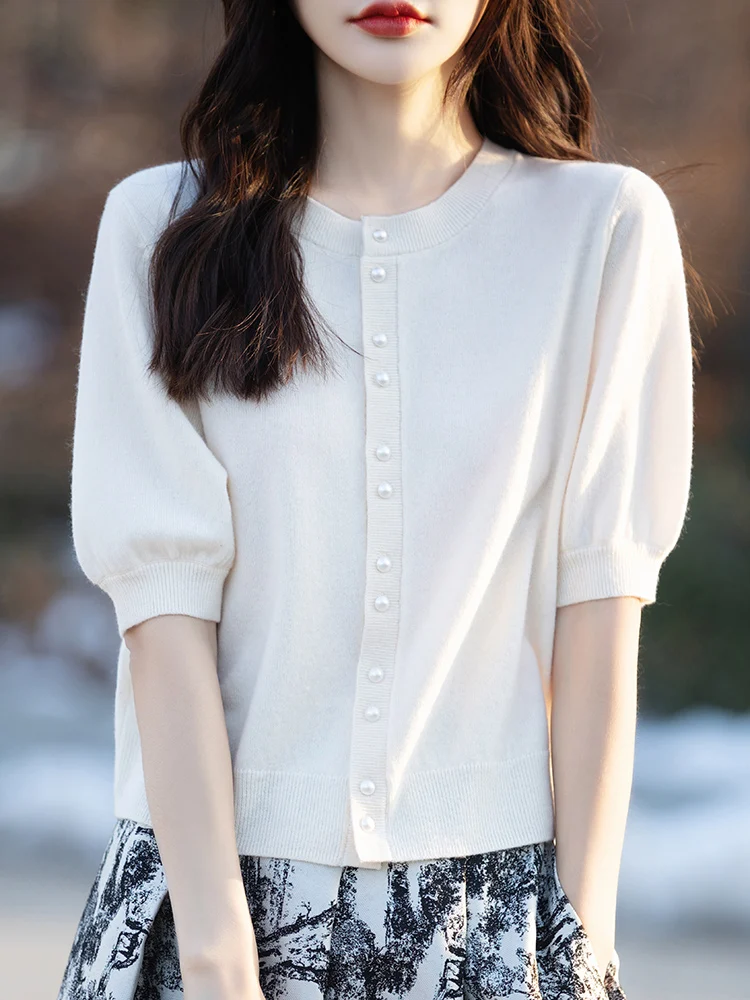 Slim Fit Short Knitted Cardigan Women's Spring Summer Thin round Neck Half Sleeve T-Shirt Stylish Outerwear Commute Style Pur...
Slim Fit Short Knitted Cardigan Women's Spring Summer Thin round Neck Half Sleeve T-Shirt Stylish Outerwear Commute Style Pur...