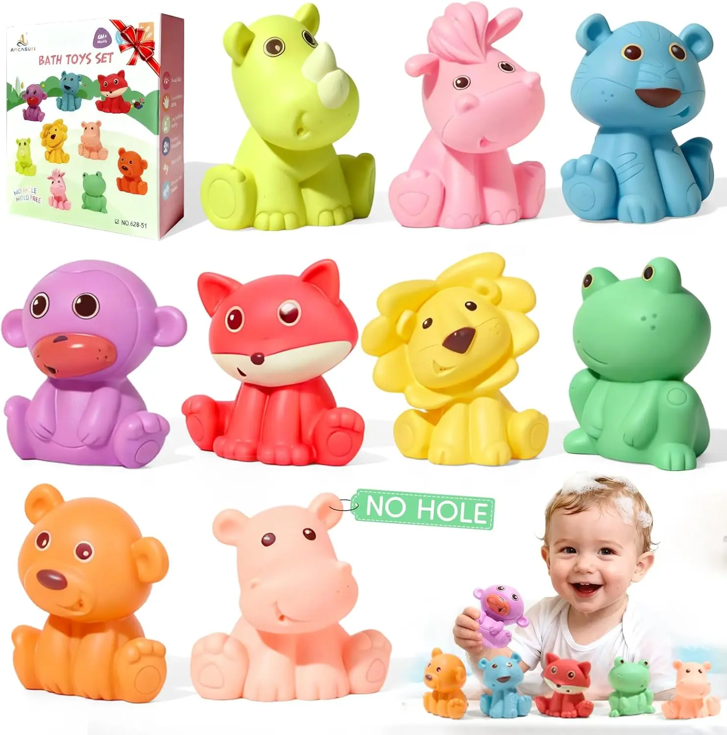 9PCS Sealed No-Hole Mold-Free Baby Bath Toys, Soft Floating Wild Animals for Toddlers
9PCS Sealed No-Hole Mold-Free Baby Bath Toys, Soft Floating Wild Animals for Toddlers