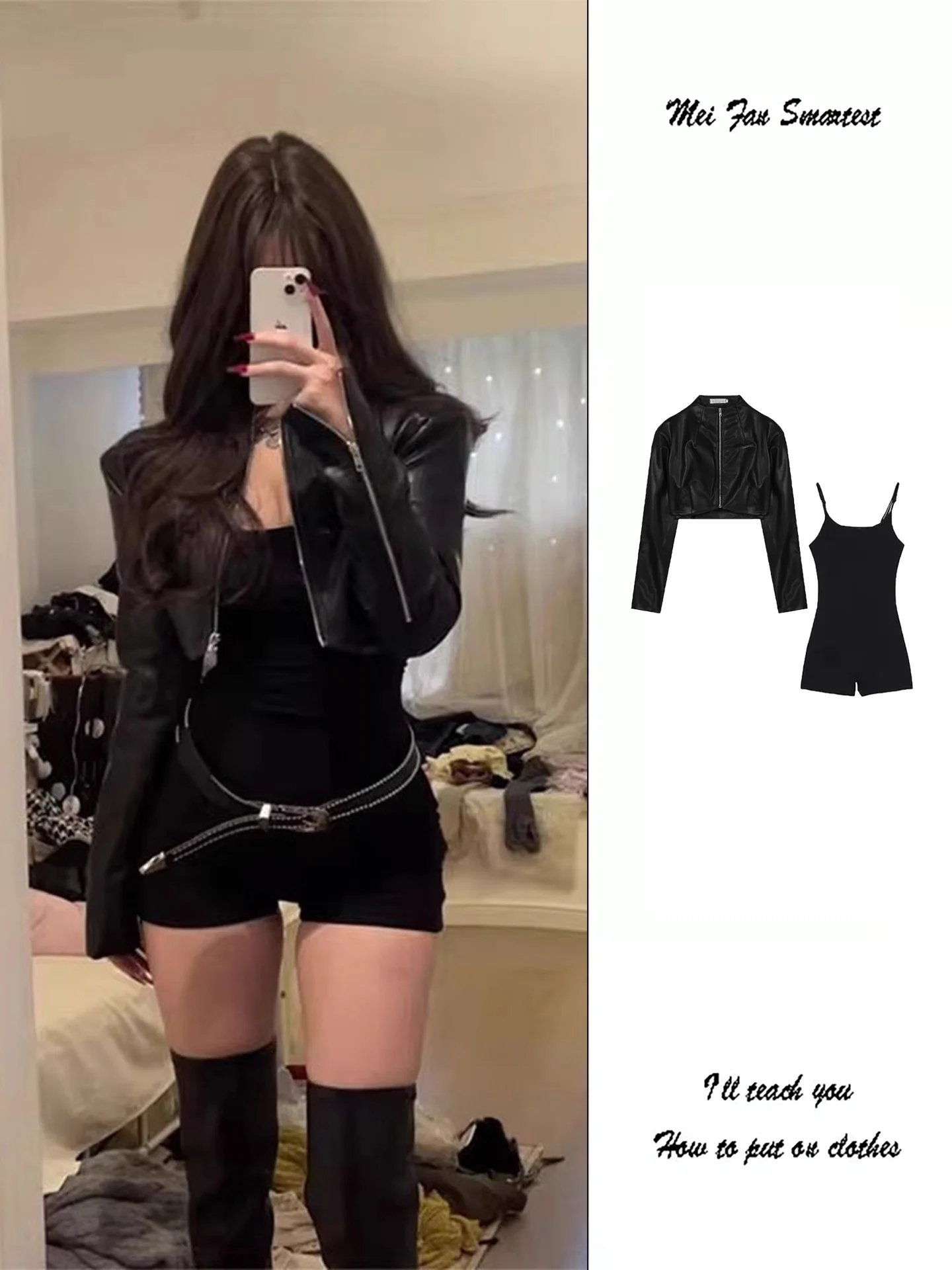 Black PU Leather Jacket Short Outerwear Women's New Style Pure Desire Slim Fit Motorcycle Jacket Top for Autumn Fashion Set
Black PU Leather Jacket Short Outerwear Women's New Style Pure Desire Slim Fit Motorcycle Jacket Top for Autumn Fashion Set