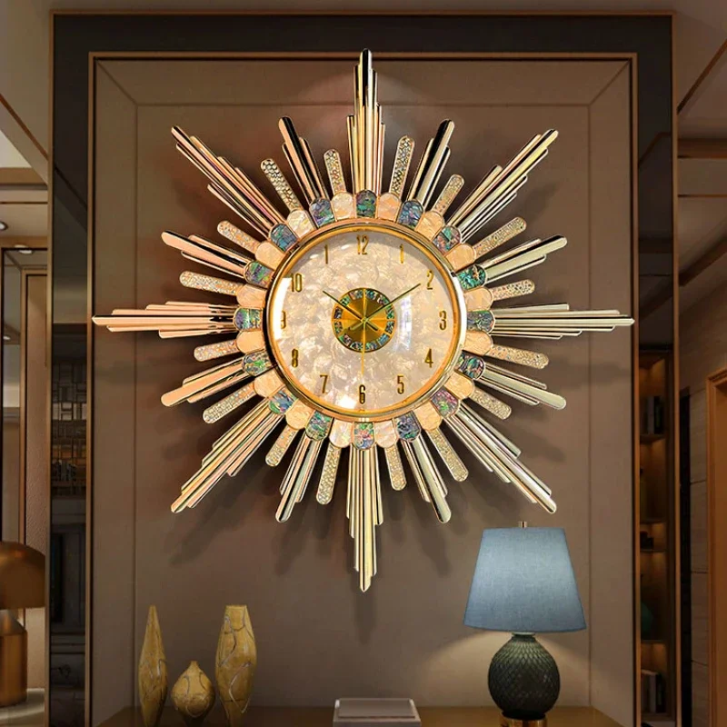 new shell wall clock, high-end atmospheric clock in the living room, wall-mounted light luxury household high-end wall watch
new shell wall clock, high-end atmospheric clock in the living room, wall-mounted light luxury household high-end wall watch
