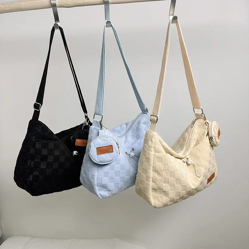 Harajuku Style College Crossbody Bag Solid Color Plaid Print Large Capacity Shoulder Bag New Cute Fashion Designer Handbag
Harajuku Style College Crossbody Bag Solid Color Plaid Print Large Capacity Shoulder Bag New Cute Fashion Designer Handbag