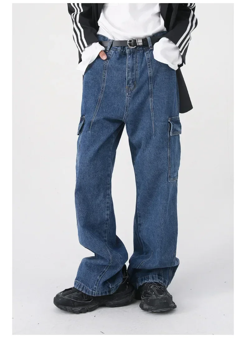 Men Cargo Pants Jeans Denim Wide Leg Pant Pocket Casual Loose Straight Long Trousers Solid High Waist Splice Autumn Winter
Men Cargo Pants Jeans Denim Wide Leg Pant Pocket Casual Loose Straight Long Trousers Solid High Waist Splice Autumn Winter