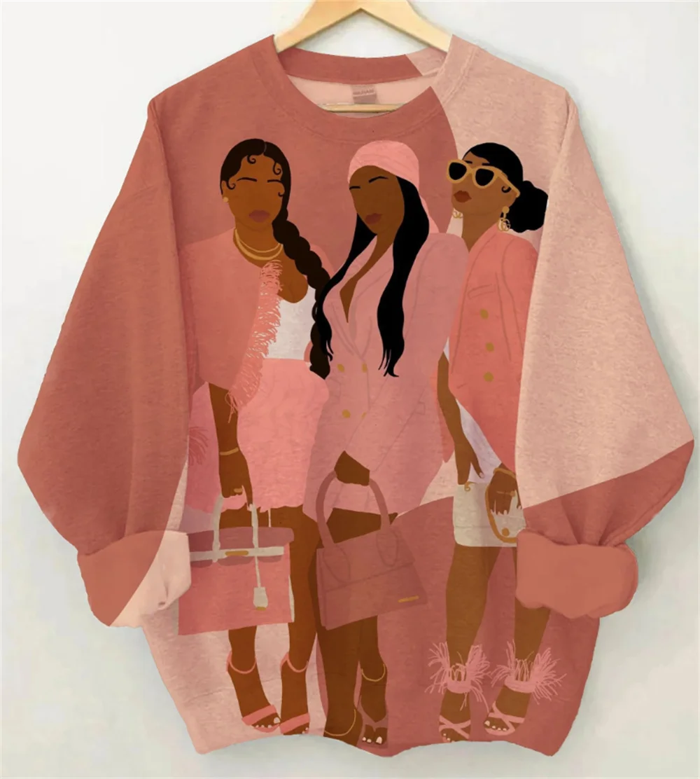 Autumn and winter ladies hoodie pullover street casual fashion loose face 3d printed round neck long sleeve top
Autumn and winter ladies hoodie pullover street casual fashion loose face 3d printed round neck long sleeve top