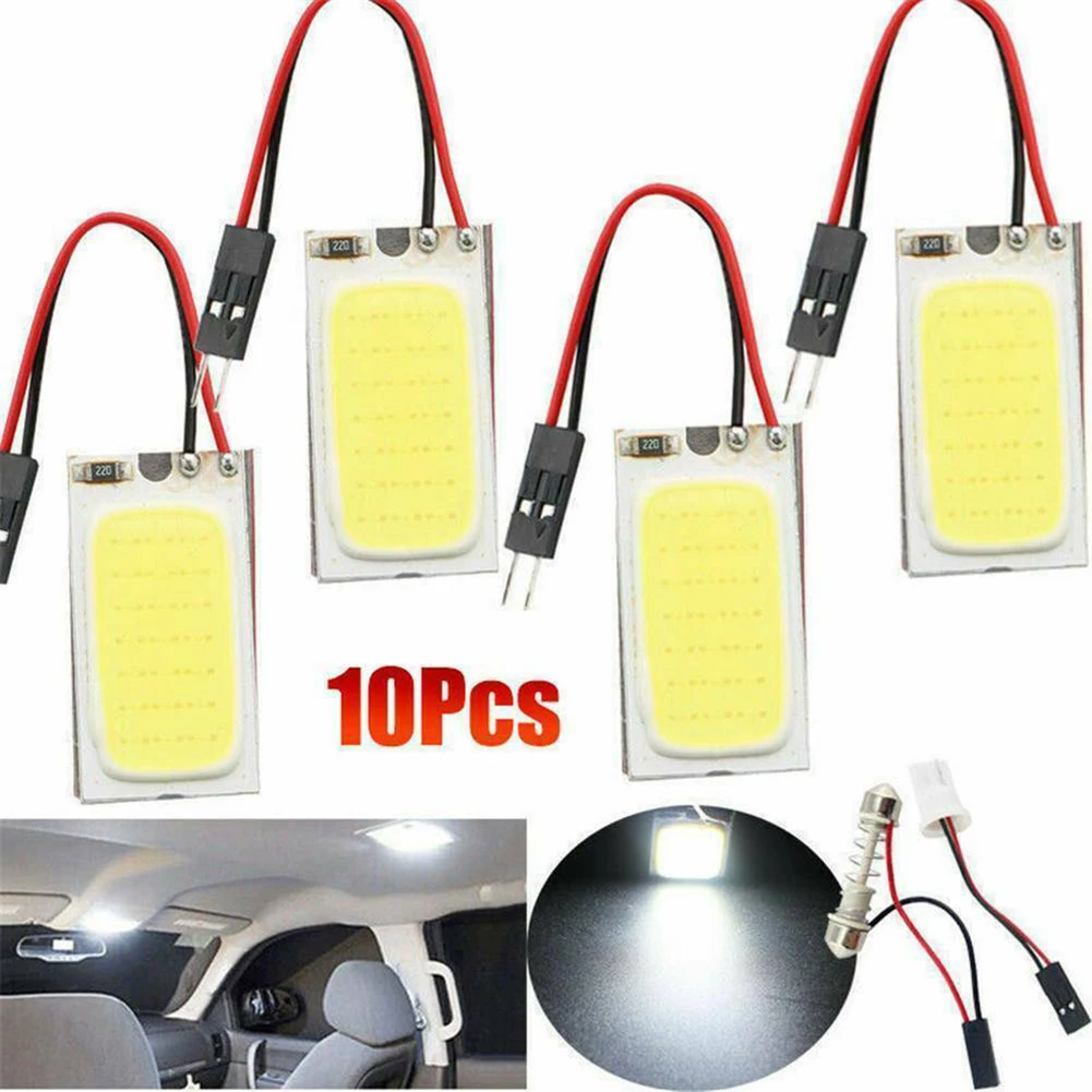 Набор из 10 белых светодиодных ламп T10 4W 12V для SMD COB LED, для внутренней панели автомобиля, купольных светильников и ламп для чтения
Набор из 10 белых светодиодных ламп T10 4W 12V для SMD COB LED, для внутренней панели автомобиля, купольных светильников и ламп для чтения