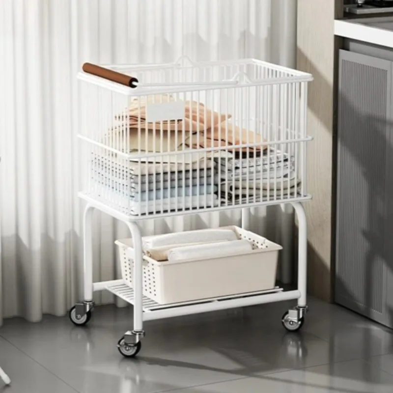 Double Layer Metal Laundry Hamper - Nordic Design Mobile Bathroom Storage Cart with Wheels, Large Capacity Organizer
Double Layer Metal Laundry Hamper - Nordic Design Mobile Bathroom Storage Cart with Wheels, Large Capacity Organizer