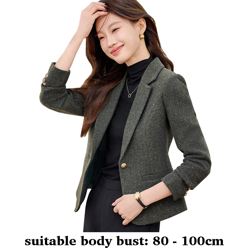 Высококачественный женский шерстяной пиджак с принтом на одной пуговице и курткой с карманами, осень-зима 2025, элегантная офисная одежда коричнево-зеленого цвета
Высококачественный женский шерстяной пиджак с принтом на одной пуговице и курткой с карманами, осень-зима 2025, элегантная офисная одежда коричнево-зеленого цвета