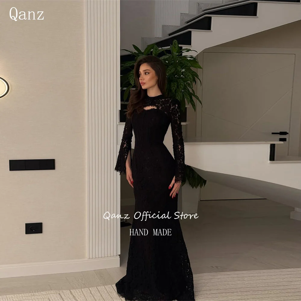 Qanz Black Women's Formal Evening Gowns Lace Appliques Mermaid Robes De Soirée Long Sleeves Vestidos De Fiesta Customized
Qanz Black Women's Formal Evening Gowns Lace Appliques Mermaid Robes De Soirée Long Sleeves Vestidos De Fiesta Customized