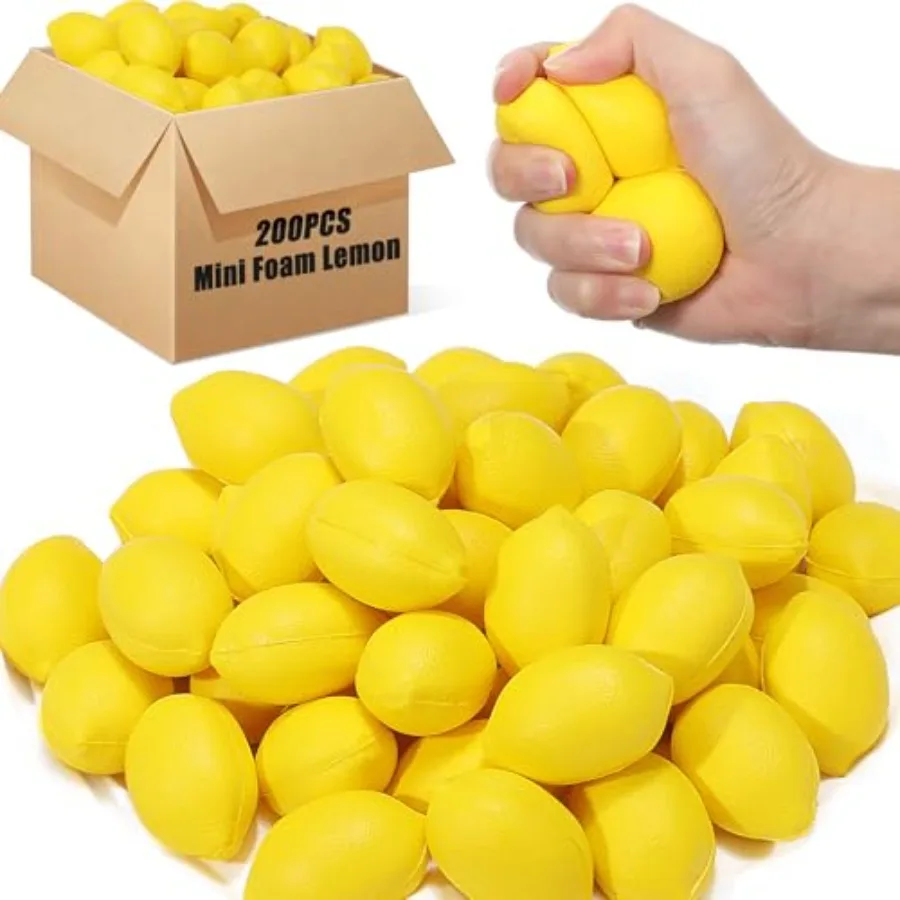 200 Pcs Lemon Stress Balls for School Carnival Themed Party, PU Foam, Yellow, Soft Squeeze Relief Toys for Prize Bag Fillers
200 Pcs Lemon Stress Balls for School Carnival Themed Party, PU Foam, Yellow, Soft Squeeze Relief Toys for Prize Bag Fillers