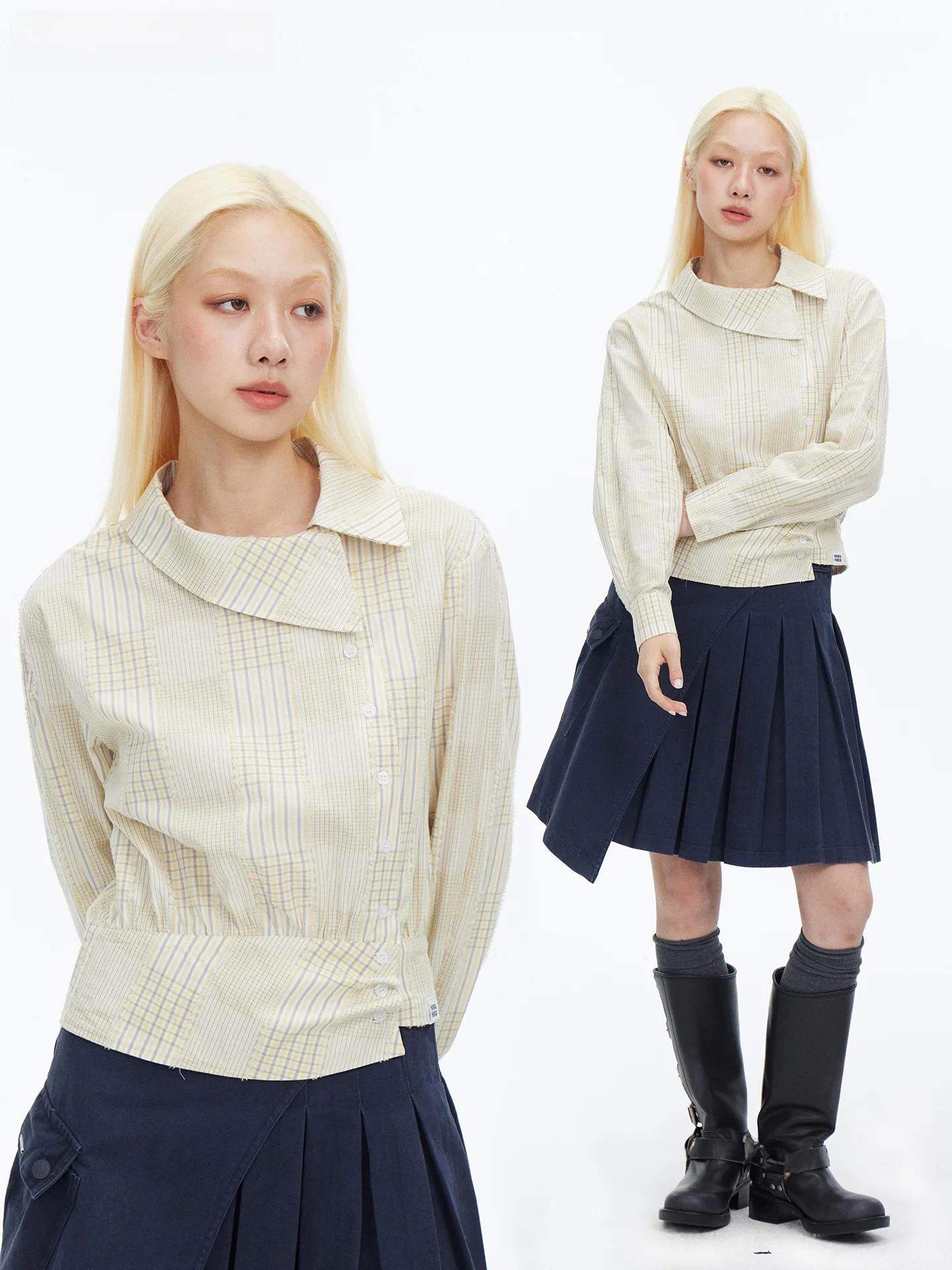 HORAHORA Design Sensation Yellow Cotton Faded Brushed Plaid Irregular Collar Shirt Asymmetrical Slanting Sleeve Long Shirt fo...
HORAHORA Design Sensation Yellow Cotton Faded Brushed Plaid Irregular Collar Shirt Asymmetrical Slanting Sleeve Long Shirt fo...