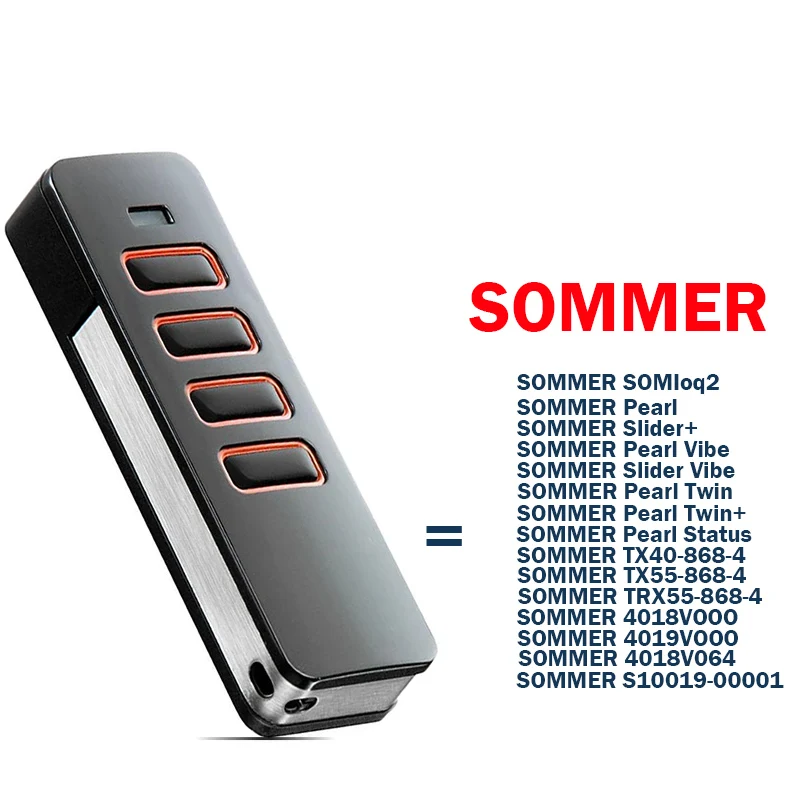 868MHz SOMMER Pearl Vibe Twin Status 4018 4019 TX55-868-4 4018V000 Garage Door Remote Control SOMMER SOMloq2 Gate Remote Control
868MHz SOMMER Pearl Vibe Twin Status 4018 4019 TX55-868-4 4018V000 Garage Door Remote Control SOMMER SOMloq2 Gate Remote Control