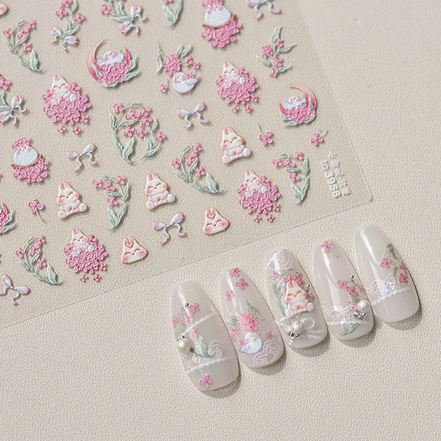 1pcs 5D Bunny Nail Sticker Pink Flower Strawberry Rabbit Bowknot Embossed Relief Nail Art Sticker Manicure Decoration Decals DIY
1pcs 5D Bunny Nail Sticker Pink Flower Strawberry Rabbit Bowknot Embossed Relief Nail Art Sticker Manicure Decoration Decals DIY