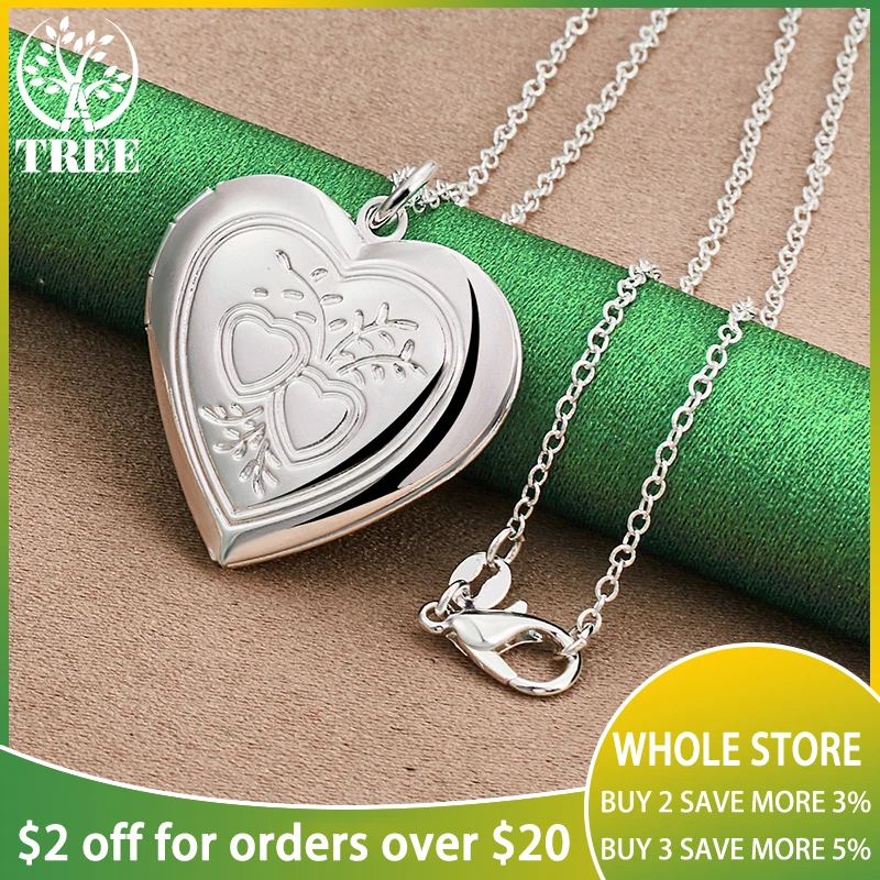 ALITREE 925 Sterling Silver Heart Frame Pendant Necklace For Women necklace Fashion Party Birthday Wedding Charm Jewelry Gifts
ALITREE 925 Sterling Silver Heart Frame Pendant Necklace For Women necklace Fashion Party Birthday Wedding Charm Jewelry Gifts
