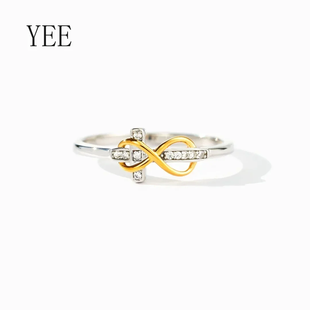 YEE S925 Sterling Silver Infinity Cross Electroplating Two-color Ring for Women Classic Wedding Fashion Jewelry
YEE S925 Sterling Silver Infinity Cross Electroplating Two-color Ring for Women Classic Wedding Fashion Jewelry