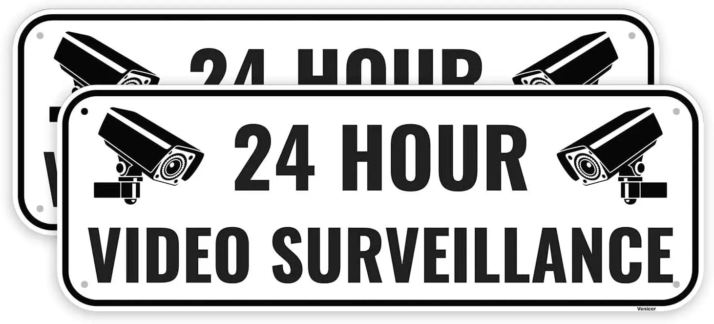 2PC Aluminum Security Camera Warning Sign, 10x3.5 Inches, Black White for Video Surveillance
2PC Aluminum Security Camera Warning Sign, 10x3.5 Inches, Black White for Video Surveillance