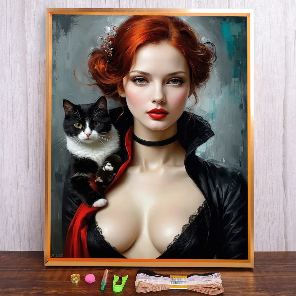 Women And Cat Pre-Printed Cross Stitch DIY Embroidery Patterns Craft Needlework Handicraft Hobby Counted Wholesale Room Decor
Women And Cat Pre-Printed Cross Stitch DIY Embroidery Patterns Craft Needlework Handicraft Hobby Counted Wholesale Room Decor