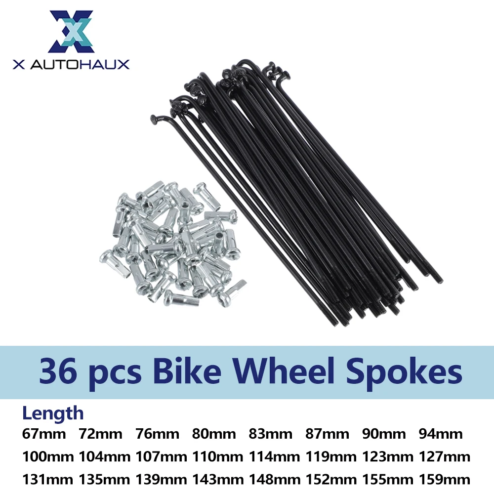 X autohaux Bicycle Spokes Bike Wheel Spokes With Nipples 13G Length 67mm-159mm 45 Carbon Steel Black High Strength Bike Spoke
X autohaux Bicycle Spokes Bike Wheel Spokes With Nipples 13G Length 67mm-159mm 45 Carbon Steel Black High Strength Bike Spoke