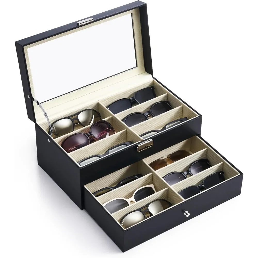 Sunglasses Organizer with 12Slots,Multiple Eyeglasses Eyewear Display Case for Women Men,2Story Leather Multi Sunglasses Jewelry
Sunglasses Organizer with 12Slots,Multiple Eyeglasses Eyewear Display Case for Women Men,2Story Leather Multi Sunglasses Jewelry