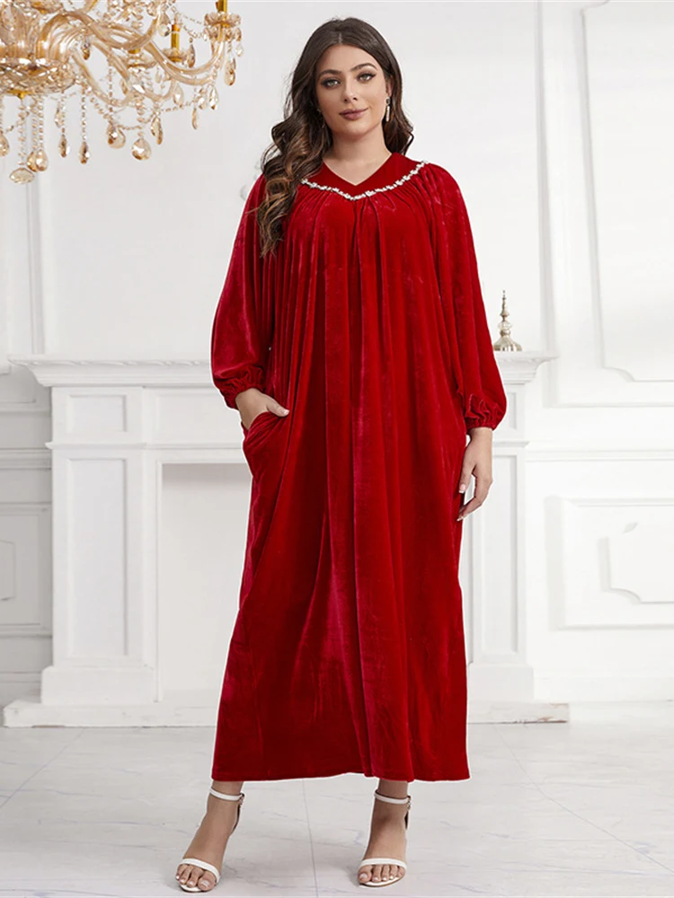 Eid Mubarak мусульманская Мода Abayas для женщин женское вечернее платье Дубай роскошное бархатное платье с длинным рукавом Свободная Женская одежда
Eid Mubarak мусульманская Мода Abayas для женщин женское вечернее платье Дубай роскошное бархатное платье с длинным рукавом Свободная Женская одежда