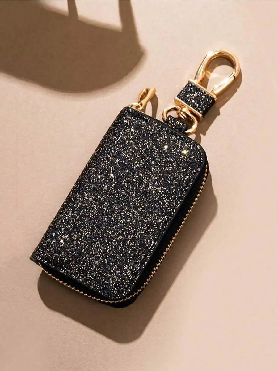 Glitter Mini Car Key Pouch With Zipper And Keychain, PU Leather Key Wallet For Adults
Glitter Mini Car Key Pouch With Zipper And Keychain, PU Leather Key Wallet For Adults