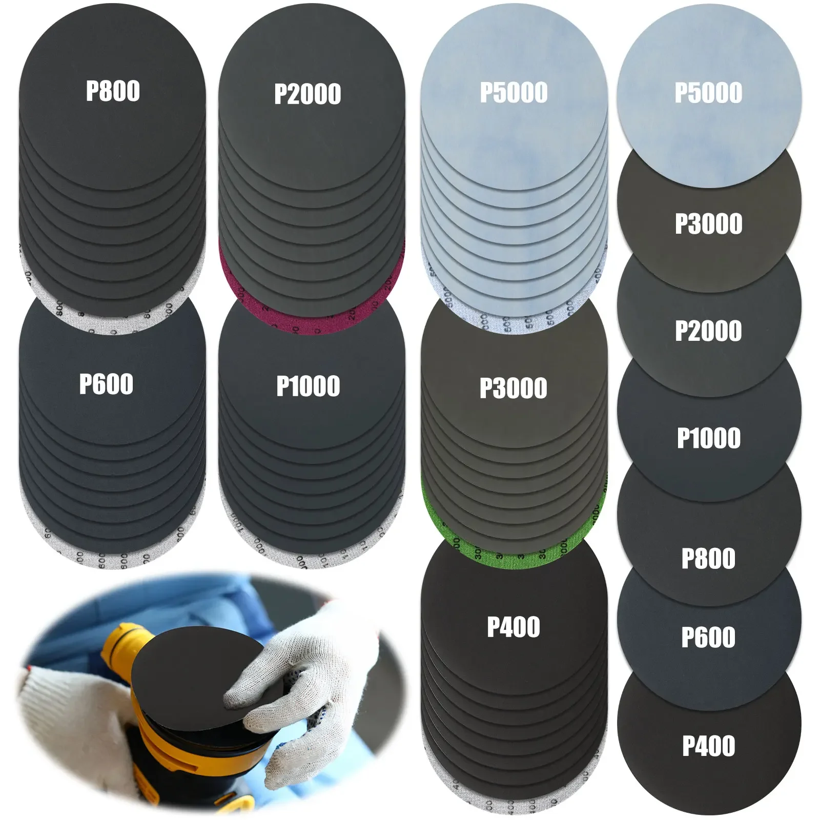 70Pcs 6inch Silicon Carbide Sanding Discs 150mm Wet And Dry Sanding Sandpaper 400-5000 Grit Automotive Grinding Polishing Tools
70Pcs 6inch Silicon Carbide Sanding Discs 150mm Wet And Dry Sanding Sandpaper 400-5000 Grit Automotive Grinding Polishing Tools