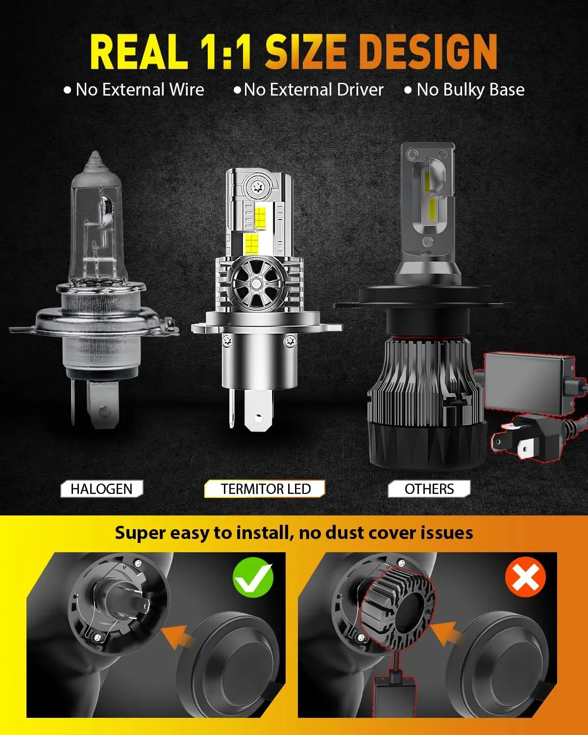 LED H4 9003 HB2 Light Bulbs,90000LM Super Bright Hi/Low Beam, 6500K H4 9003 Fog Lights,IP68 Waterproof,Pack of 2
LED H4 9003 HB2 Light Bulbs,90000LM Super Bright Hi/Low Beam, 6500K H4 9003 Fog Lights,IP68 Waterproof,Pack of 2