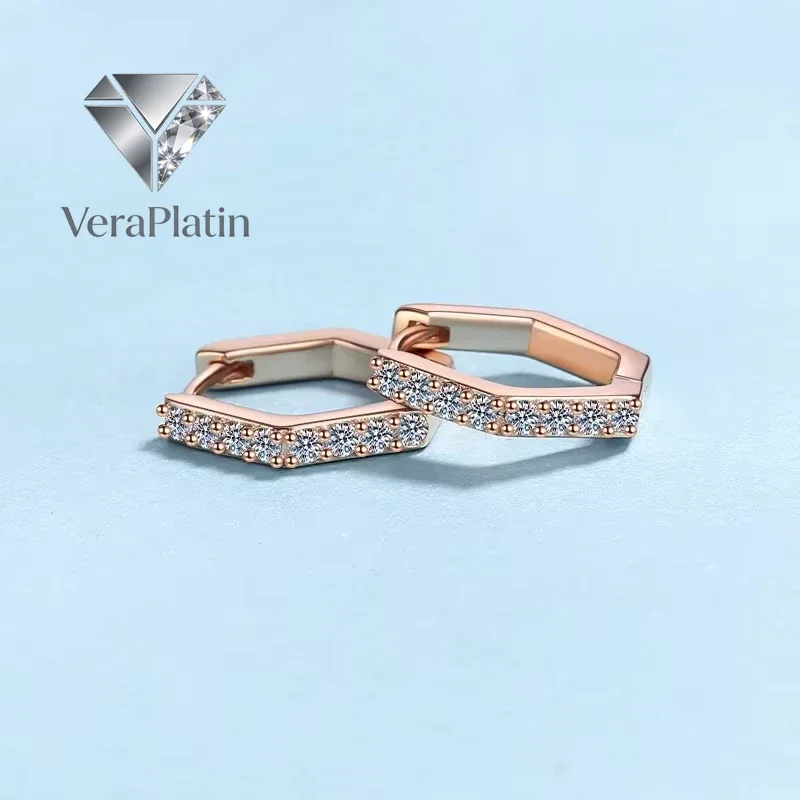 VeraPlatin Girl Friend Birthday Gift 18K Rose Gold Wedding Hoop Earrings Geometric Hexagonal 0.4CT Moissanite Diamond Women Vale
VeraPlatin Girl Friend Birthday Gift 18K Rose Gold Wedding Hoop Earrings Geometric Hexagonal 0.4CT Moissanite Diamond Women Vale