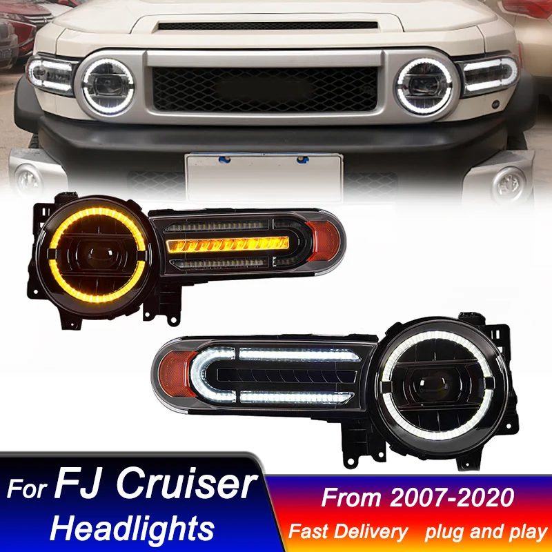 Автомобильные светодиодные фары для Toyota FJ Cruiser 2007-2020, новые полностью светодиодные фары, обновление DRL, динамическая сигнальная лампа, передний фонарь в сборе
Автомобильные светодиодные фары для Toyota FJ Cruiser 2007-2020, новые полностью светодиодные фары, обновление DRL, динамическая сигнальная лампа, передний фонарь в сборе