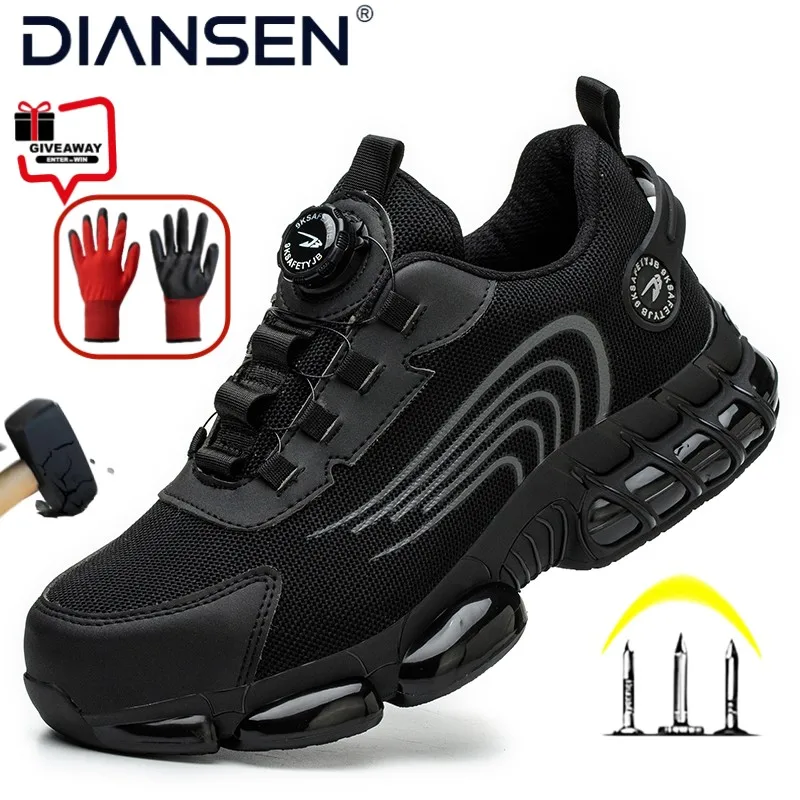 Rotating Button Steel Toe Kevlar-Midsole Safety Shoes Men Lightweight Anti-Puncture Anti-Smash Non Slip Industrial Work Boots
Rotating Button Steel Toe Kevlar-Midsole Safety Shoes Men Lightweight Anti-Puncture Anti-Smash Non Slip Industrial Work Boots
