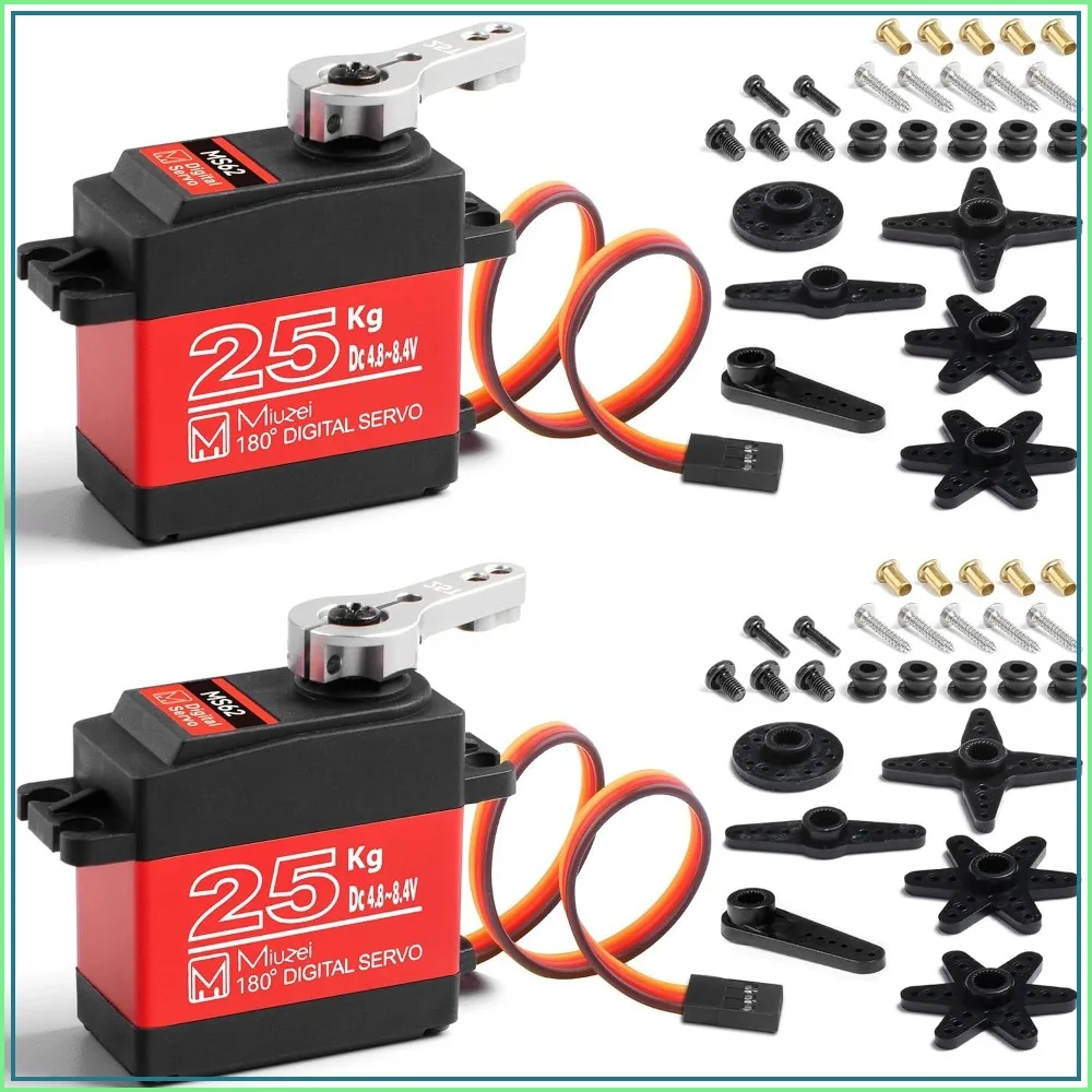 25KG High Torque Servo Motor, Metal Gear Waterproof, 180 Degree Rotation, Compatible with 1/8 1/10 RC Car
25KG High Torque Servo Motor, Metal Gear Waterproof, 180 Degree Rotation, Compatible with 1/8 1/10 RC Car