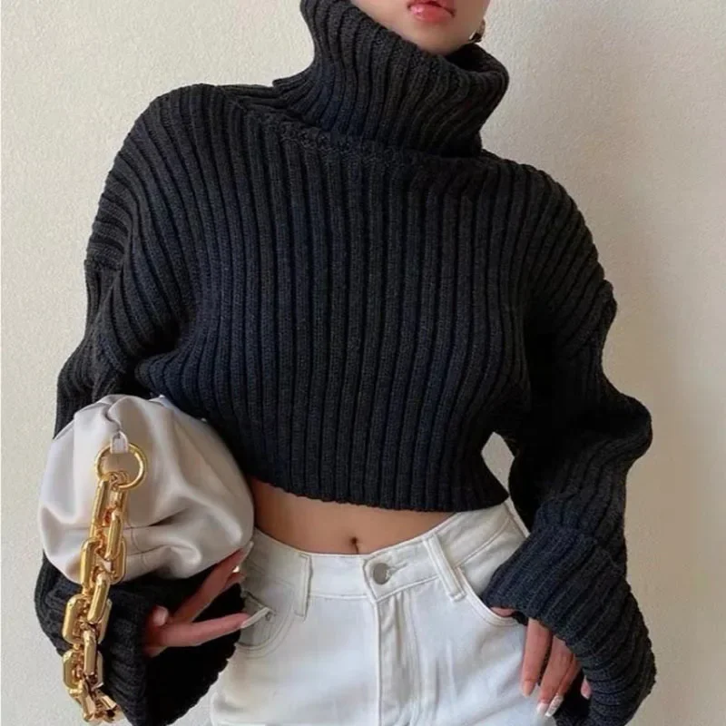 Women's Turtleneck Sweater Pullover Autumn Winter Thickened Warm Knitted Short Jumper Female Fashion High Waist Knitwear Tops
Women's Turtleneck Sweater Pullover Autumn Winter Thickened Warm Knitted Short Jumper Female Fashion High Waist Knitwear Tops