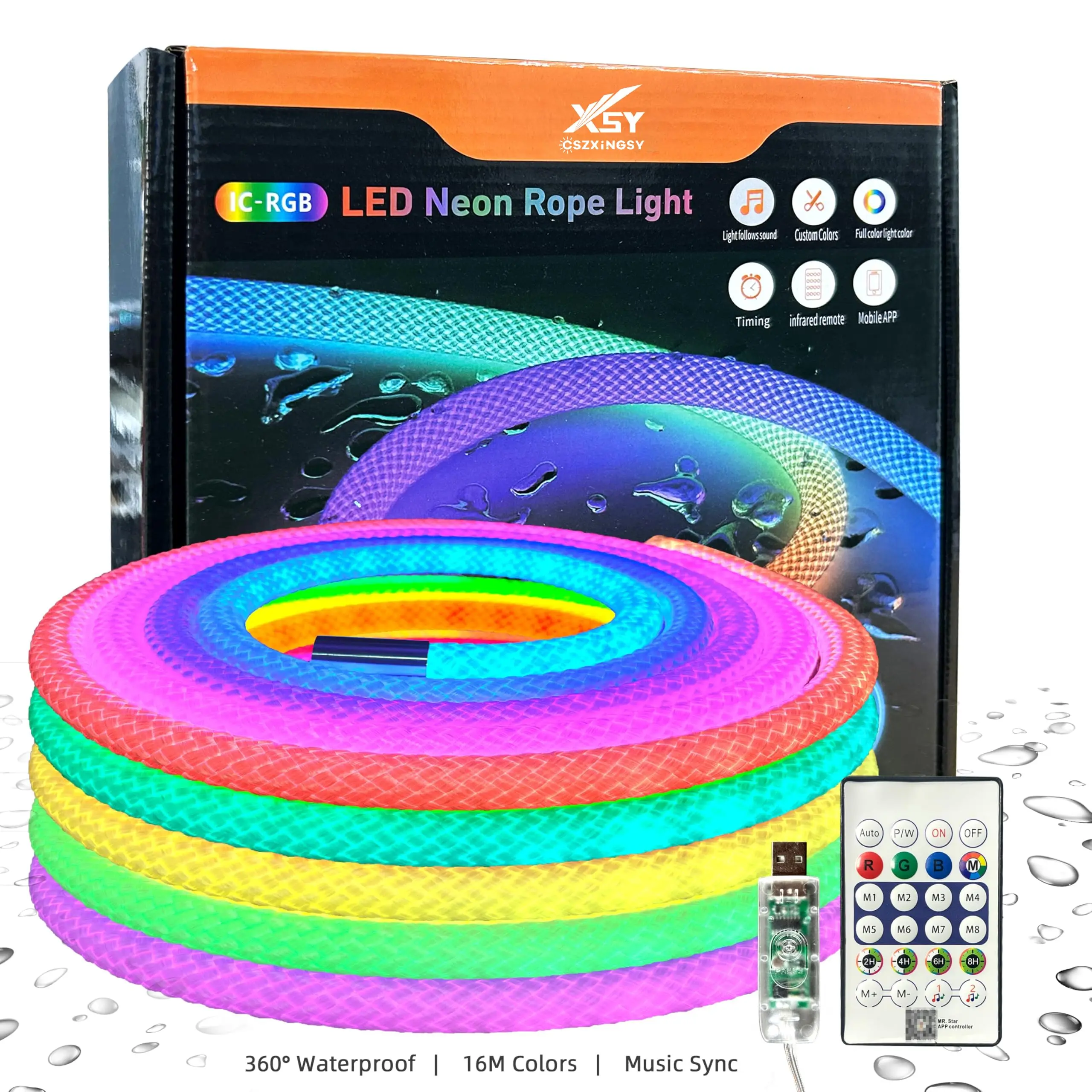 Dreamy Colors 360 Degree Round Reticulate RGBIC Neon LED Strip Lights USB 5V Smart LED Light Rope Room Decor Atmosphere Lamp
Dreamy Colors 360 Degree Round Reticulate RGBIC Neon LED Strip Lights USB 5V Smart LED Light Rope Room Decor Atmosphere Lamp