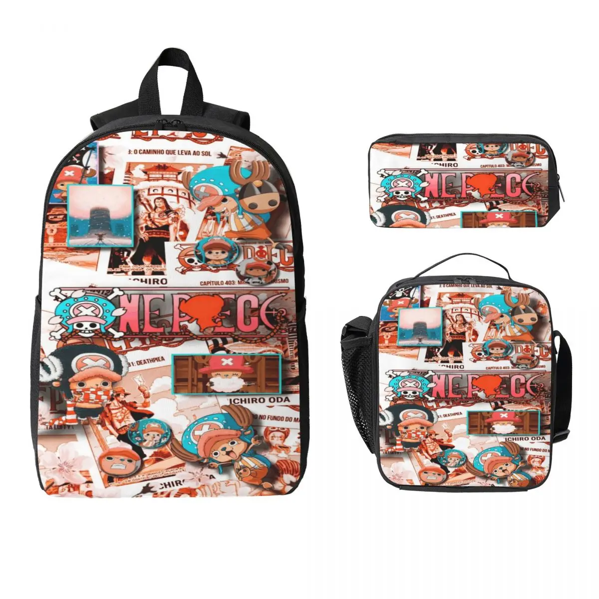 3Pcs Luffys O-one-pieces Theme School bags Set for Kids Pen Bags Backpack Sets with Lunch Box For School Students Knapsack
3Pcs Luffys O-one-pieces Theme School bags Set for Kids Pen Bags Backpack Sets with Lunch Box For School Students Knapsack