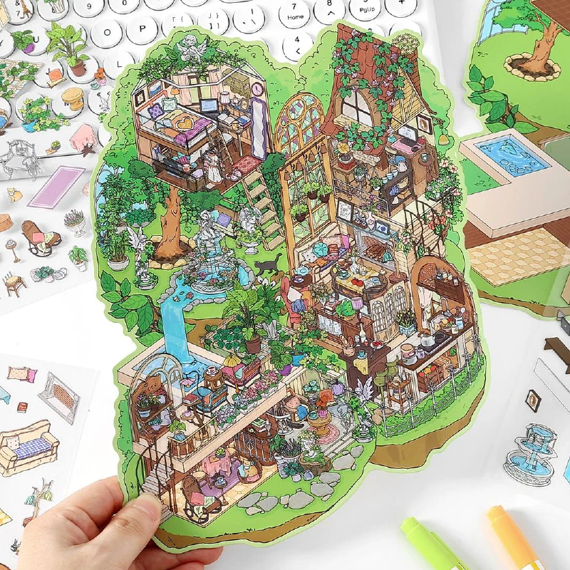 Mr Paper 8pcs/bag My Cabin Series 2.5D oversized puzzle stickers scene stickers DIY do-it-yourself educational decompression
Mr Paper 8pcs/bag My Cabin Series 2.5D oversized puzzle stickers scene stickers DIY do-it-yourself educational decompression