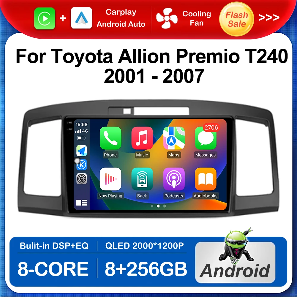 Multimedia Radio 9'' for Toyota Allion Premio T240 2001 - 2007 QLED Touch Screen Android Auto System GPS Navigation Bluetooth 4G
Multimedia Radio 9'' for Toyota Allion Premio T240 2001 - 2007 QLED Touch Screen Android Auto System GPS Navigation Bluetooth 4G
