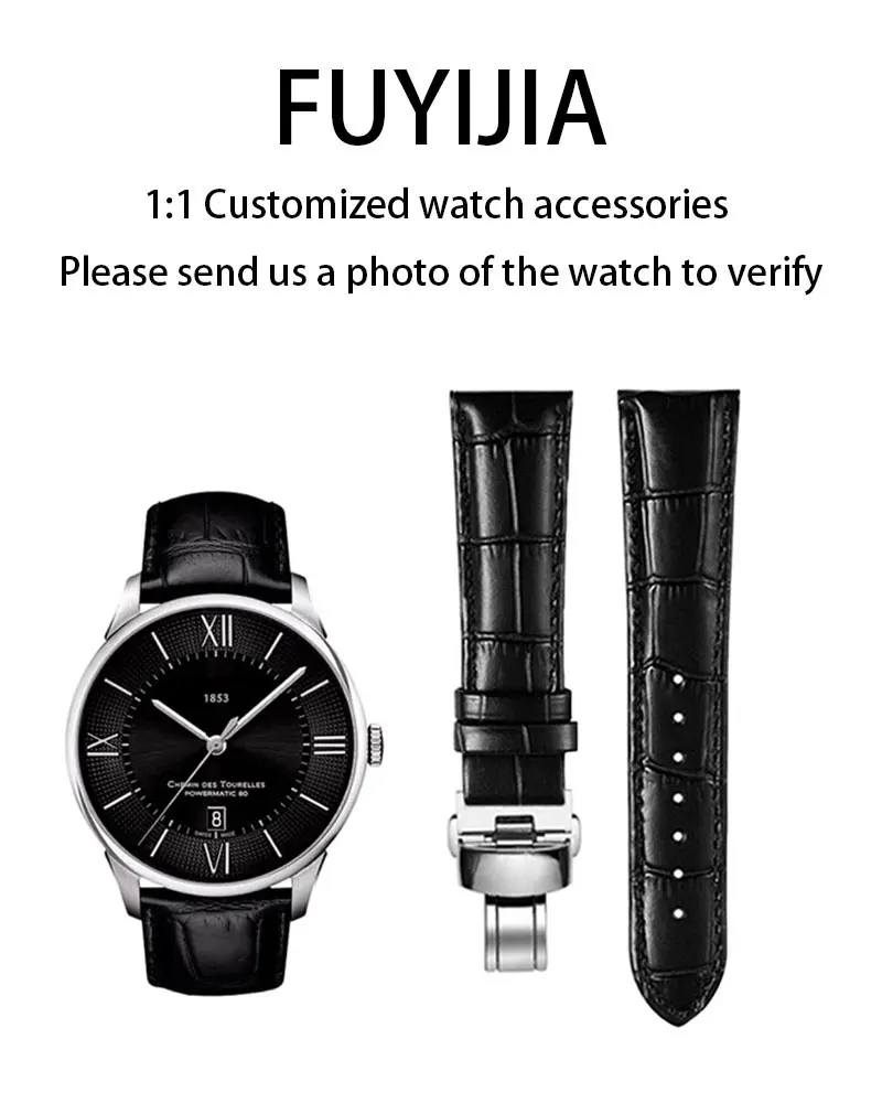 FUYIJIA Custom T-CLASSIC T099 Original Watchbands 21*18mm Flat Interface Cowhide Strap Butterfly Buckle Waterproof Leather Belt
FUYIJIA Custom T-CLASSIC T099 Original Watchbands 21*18mm Flat Interface Cowhide Strap Butterfly Buckle Waterproof Leather Belt