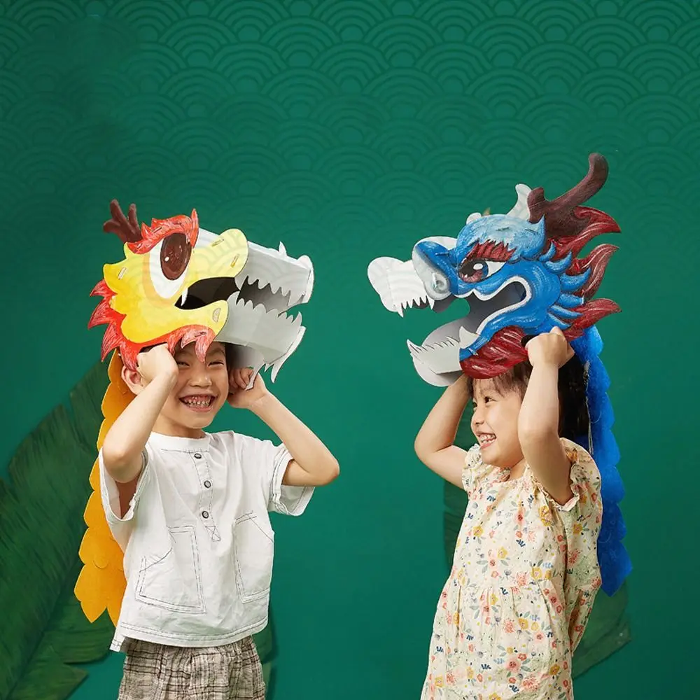 Paper Chinese Dragon Head Mask Traditional Handmade Dragon Boat Racing Toy DIY 3D Children's Making Material Pack
Paper Chinese Dragon Head Mask Traditional Handmade Dragon Boat Racing Toy DIY 3D Children's Making Material Pack