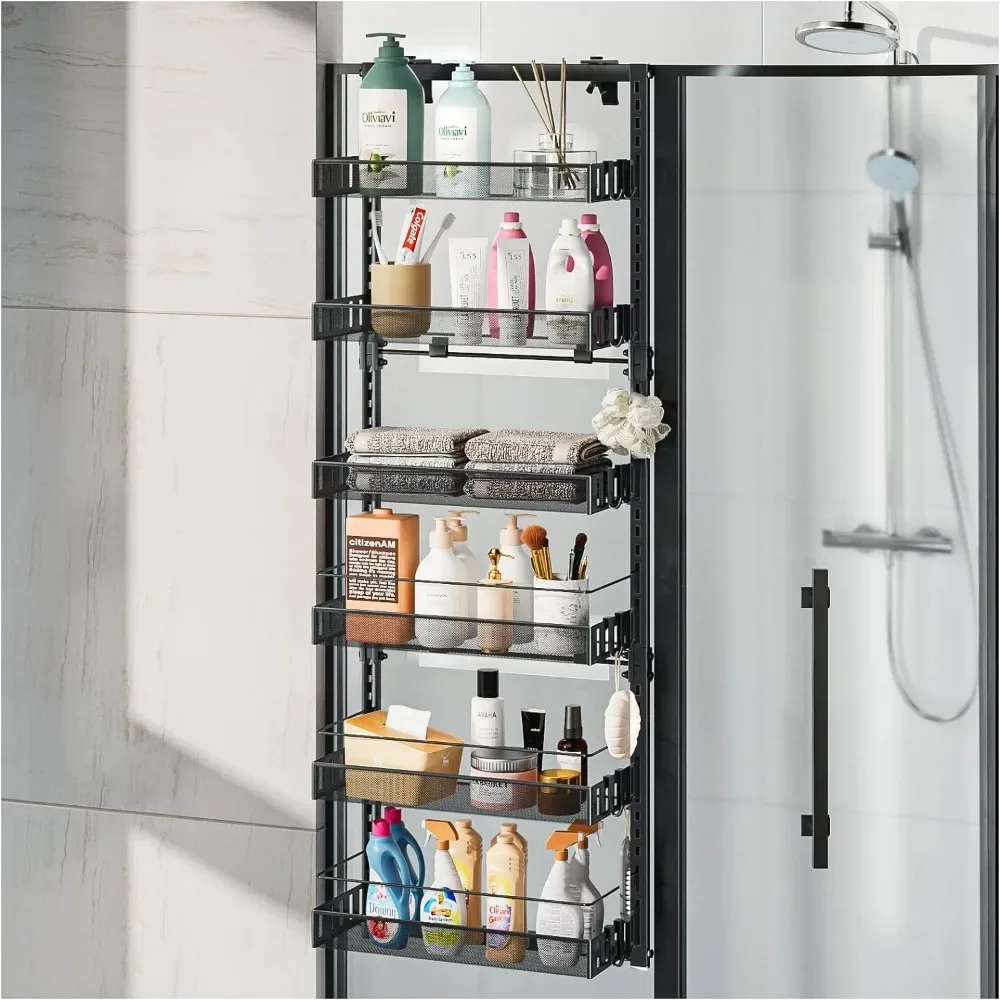 Over The Shower Door Caddy, Pantry Organizer Rack with Adjustable Hooks, Hanging Shower Organizer Shelf
Over The Shower Door Caddy, Pantry Organizer Rack with Adjustable Hooks, Hanging Shower Organizer Shelf